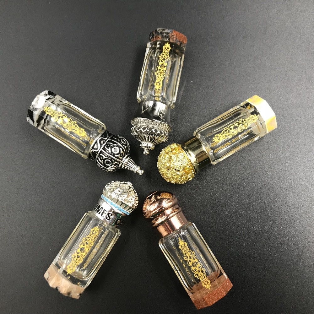 Luxury jewellery cap new design marble bottom toli fancy attar bottle for OUD oil