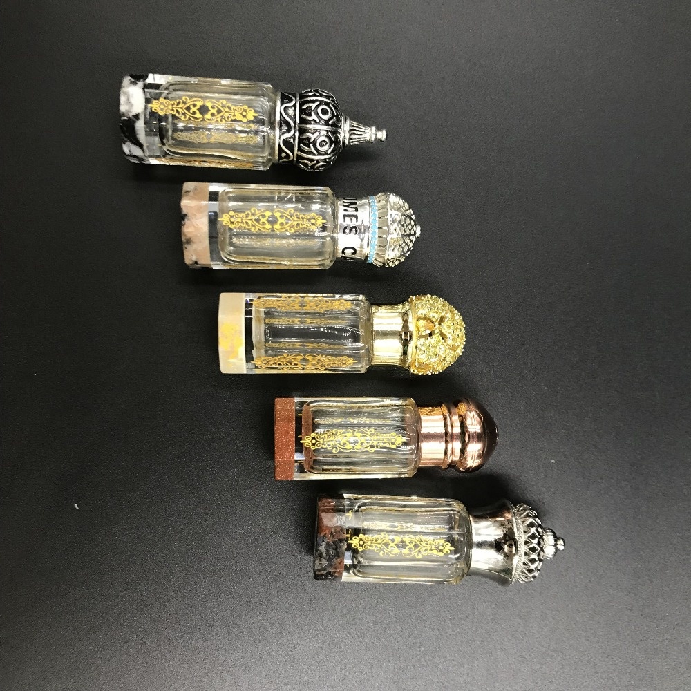 Luxury jewellery cap new design marble bottom toli fancy attar bottle for OUD oil