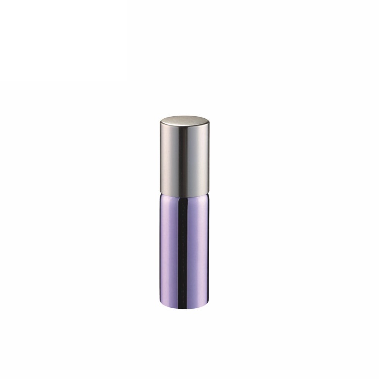 Luxury matte black skin care leak proof glass rollerball bottle metal lid for essential oils