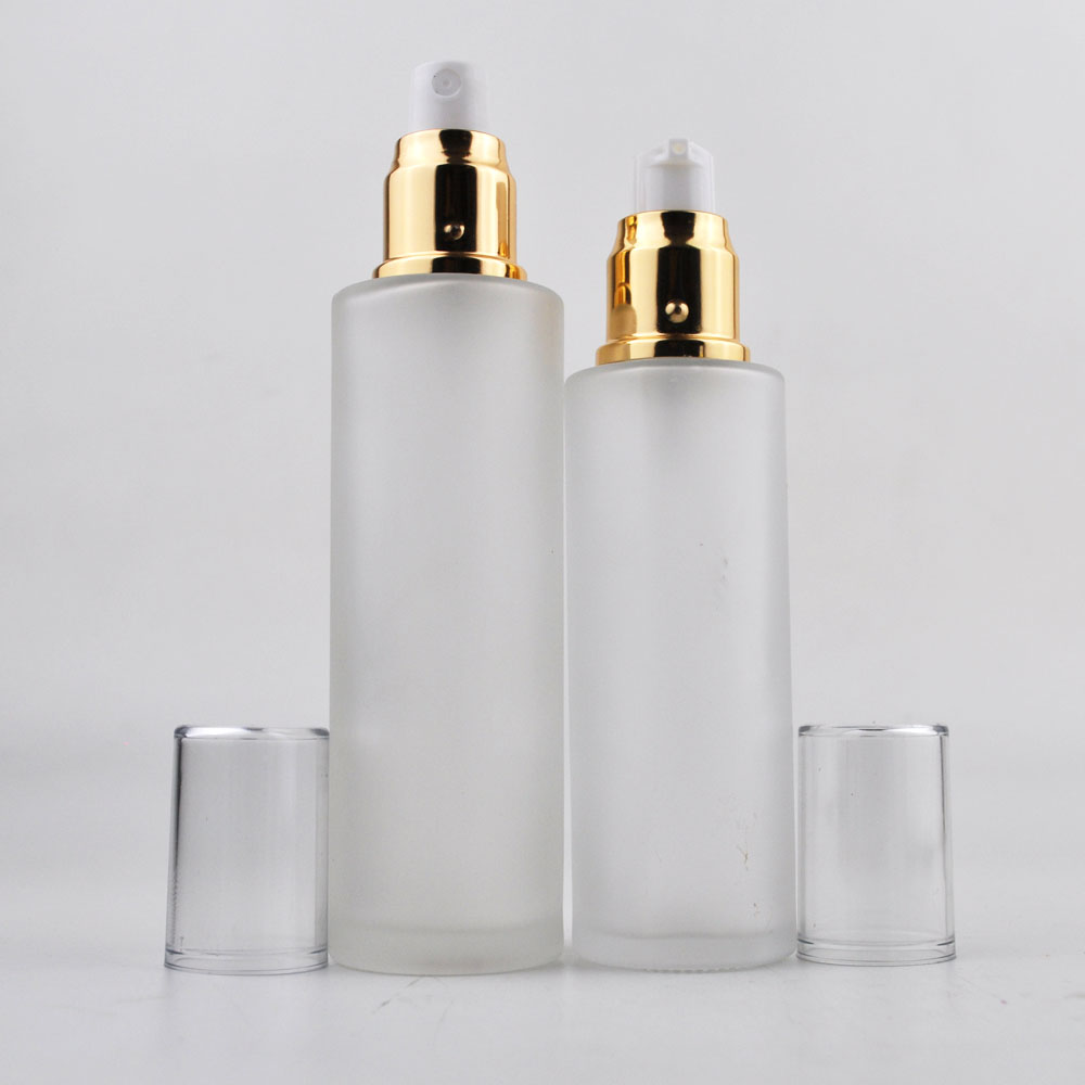 Luxury matte cosmetic lotion pump bottle 30ml 50ml 100ml 150ml glass face mist spray bottles