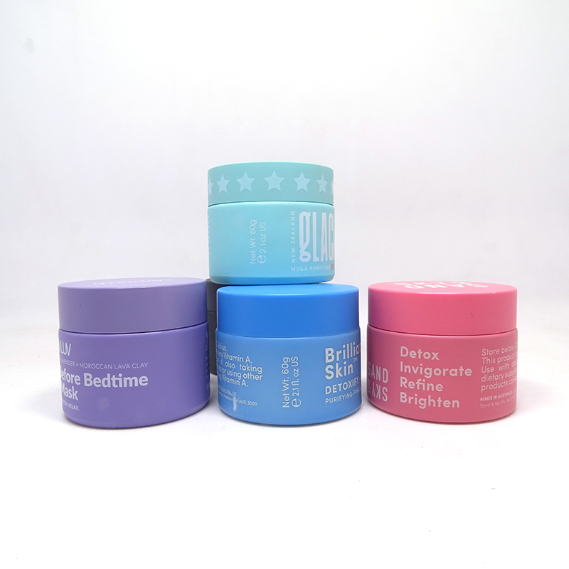 Luxury matte pink purple design opal white porcelain glass body cream cosmetic jars with lid