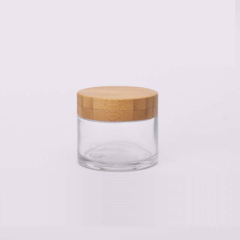 Luxury new design 50G bamboo packaging cream jar with bamboo lid