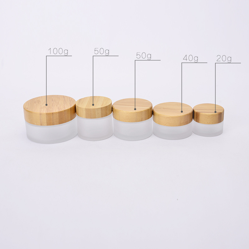 Luxury new design 50G bamboo packaging cream jar with bamboo lid