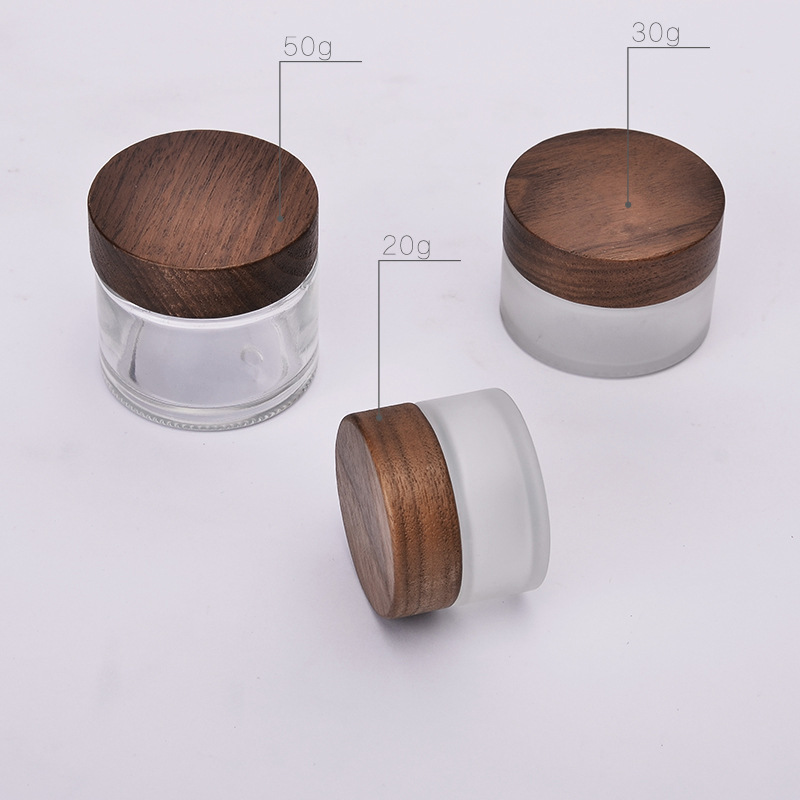 Luxury new design 50G bamboo packaging cream jar with bamboo lid