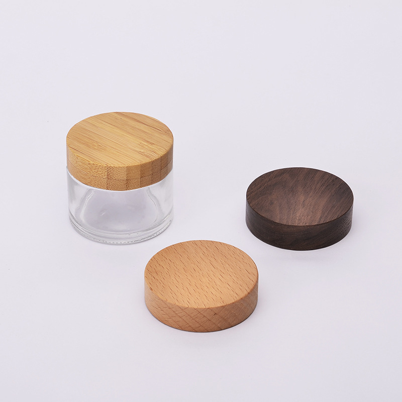 Luxury new design 50G bamboo packaging cream jar with bamboo lid
