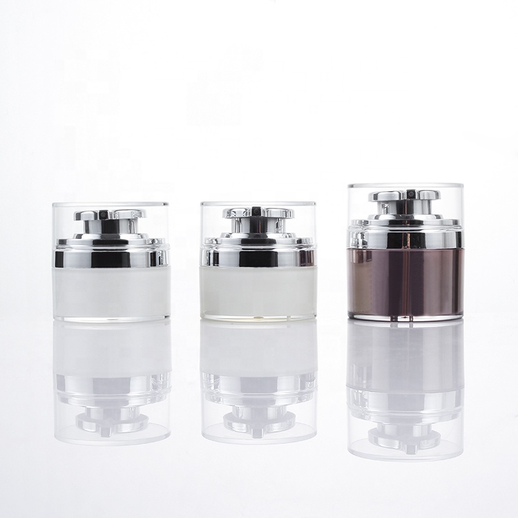 Luxury personal care 15ml 30ml 50ml double wall empty skin care cosmetic airless cream jar