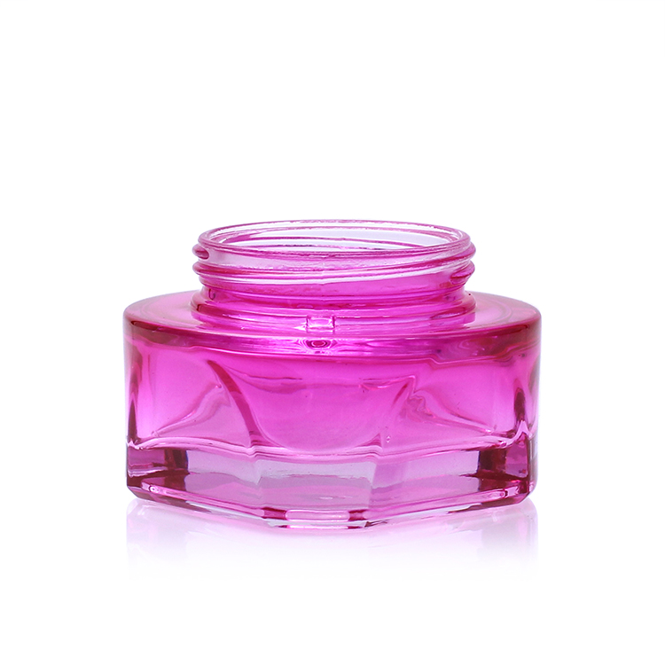 Luxury pink round empty eye cream jar glass cosmetic face cream containers
