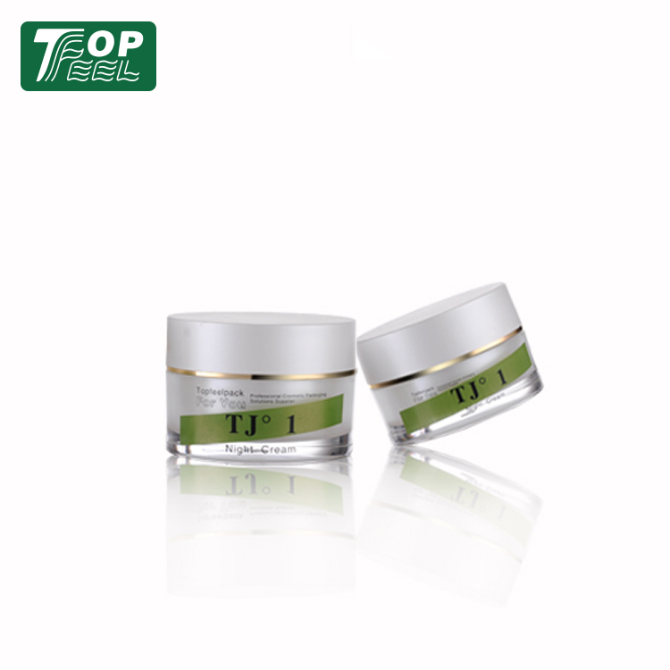 Luxury round clear 15 ml 30ml 50ml 80ml 100ml 200ml double wall packaging acrylic face eye cream cosmetic jar with lid