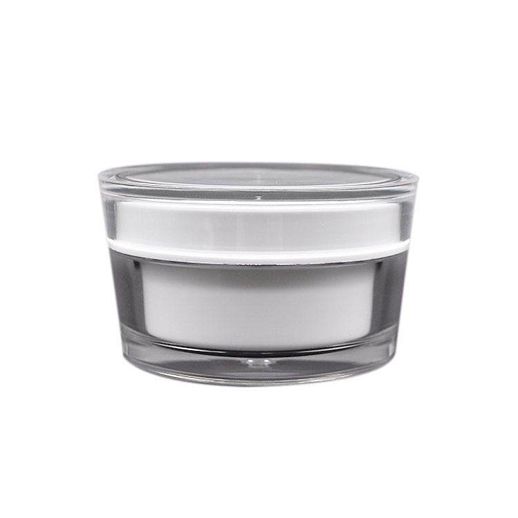 Luxury round clear 15 ml 30ml 50ml 80ml 100ml 200ml double wall packaging acrylic face eye cream cosmetic jar with lid