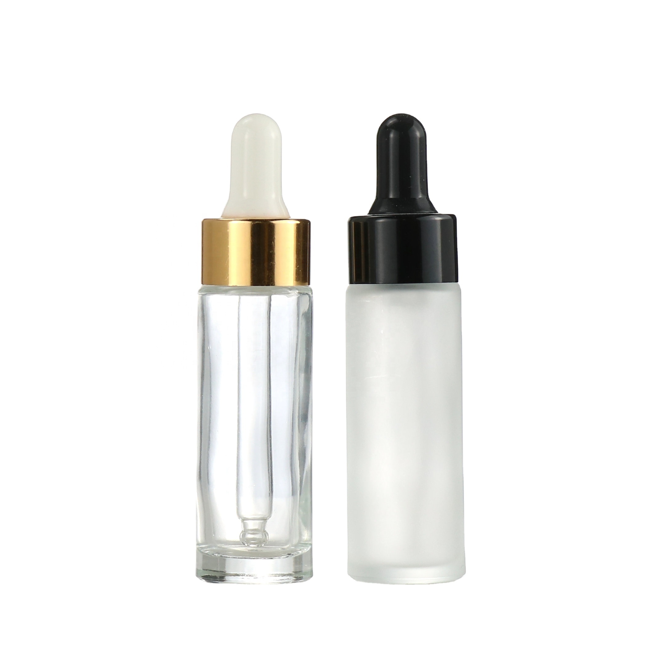 Luxury round empty frosted silver serum push button unique essential oil dropper 30ml serum cosmetic glass dropper serum bottle