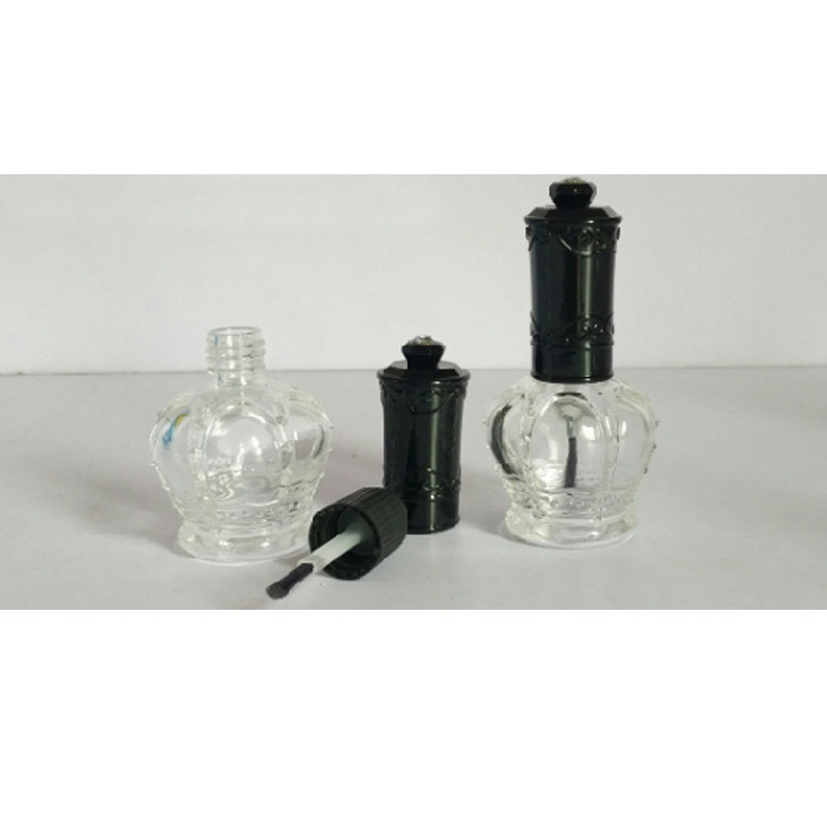 Luxury round empty nail polish bottle 15 ml use glass material mini empty gel nail polish bottle