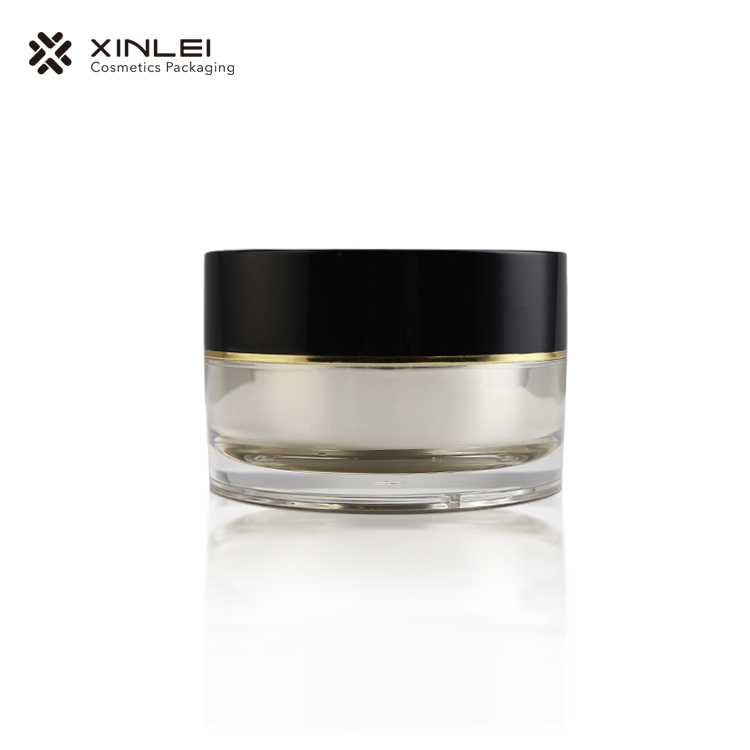 Luxury round shape 15g 30g 50g 100g 200g acrylic plastic cosmetic cream jar eye cream packing jar with inner lid