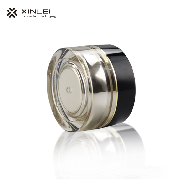 Luxury round shape 15g 30g 50g 100g 200g acrylic plastic cosmetic cream jar eye cream packing jar with inner lid
