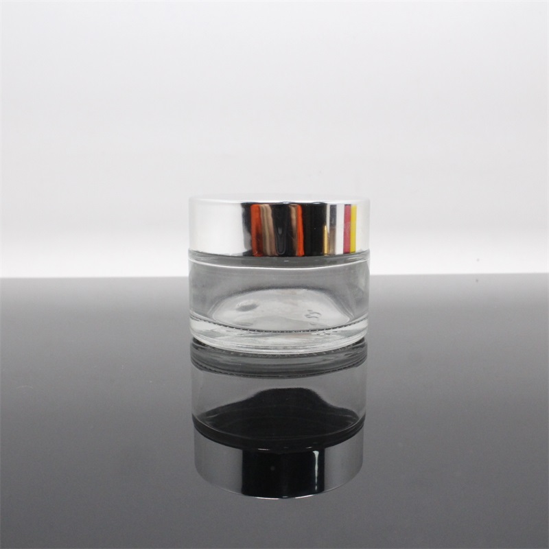 Luxury round shape small glass cosmetic packaging cream jars emballage cosmetique with factory price