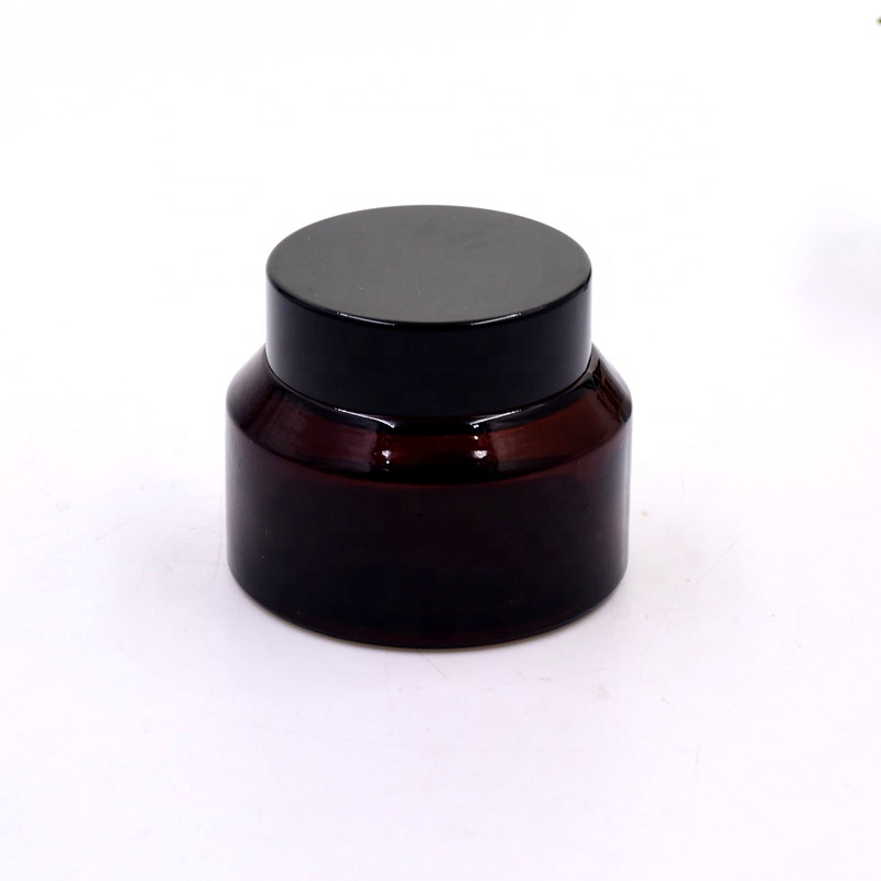 Luxury screw top ABS lid cosmetic facial cream jar 50ml 50g lotion bottle sloping shoulder glass jar bottles new containers