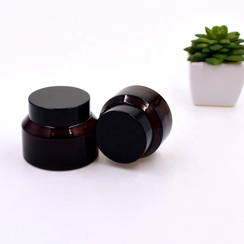 Luxury screw top ABS lid cosmetic facial cream jar 50ml 50g lotion bottle sloping shoulder glass jar bottles new containers