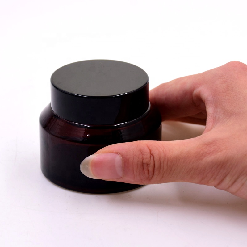 Luxury screw top ABS lid cosmetic facial cream jar 50ml 50g lotion bottle sloping shoulder glass jar bottles new containers