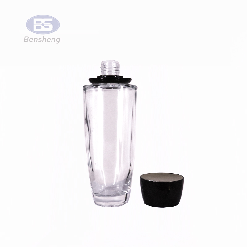 Luxury set frosted clear glass lotion bottle and cream jar cosmetic package