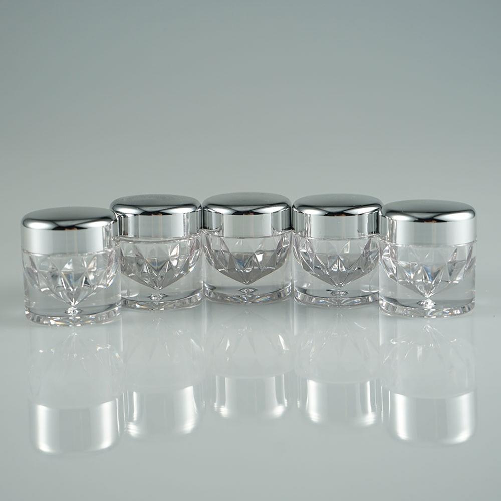 Luxury shape 3g black loose powder jar with sifter,mini cosmetic jar,glitter jar