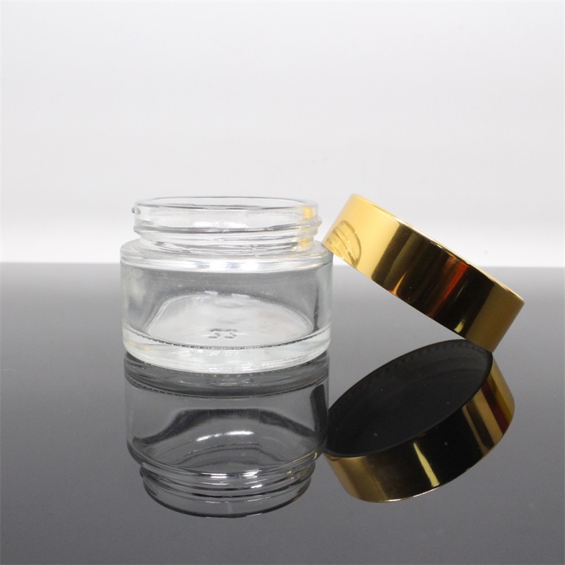 Luxury silver gold matte glass jar for skin care cream use packaging cosmetique with factory price emballage cosmetique
