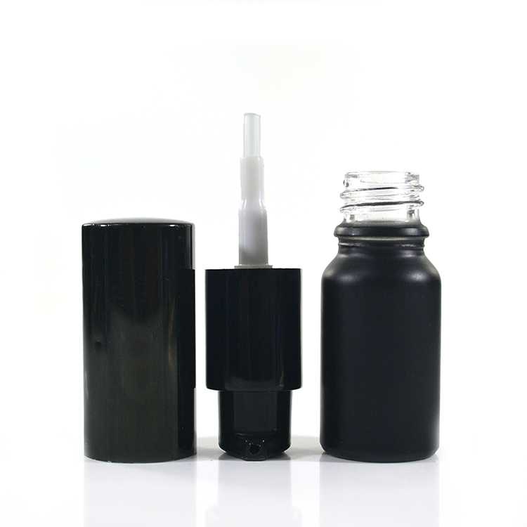 Luxury skin care body lotion 30ml 50ml 100ml matte black frosted glass bottle and jar