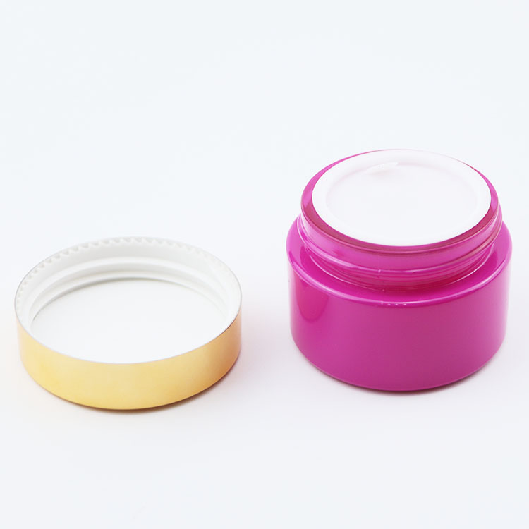 Luxury skin care body lotion 30ml 50ml 60ml 100ml frosted glass bottle and jar  for cosmetic cream with gold metal cap
