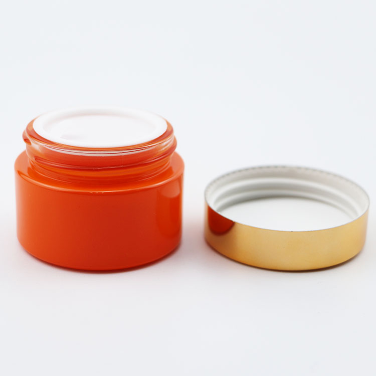 Luxury skin care body lotion 30ml 50ml 60ml 100ml frosted glass bottle and jar for cosmetic cream with gold metal cap
