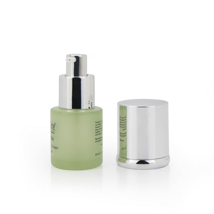 Luxury skin care facial 30ml 50ml frosted matte green glass bottle cosmetic bottle with electroplate lotion pump for serum