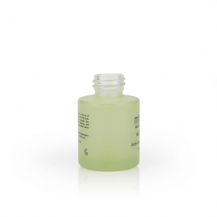 Luxury skin care facial 30ml 50ml frosted matte green glass bottle cosmetic bottle with electroplate lotion pump for serum