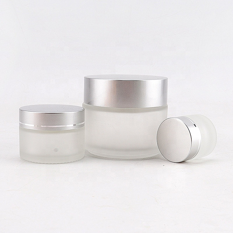 Luxury skincare body cream container packaging round 100g cosmetic cream glass jar