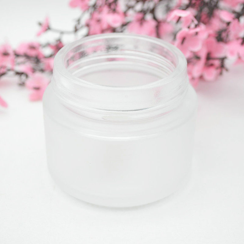 Luxury skincare body cream container packaging round 120ml glass cosmetic jar with golden lid