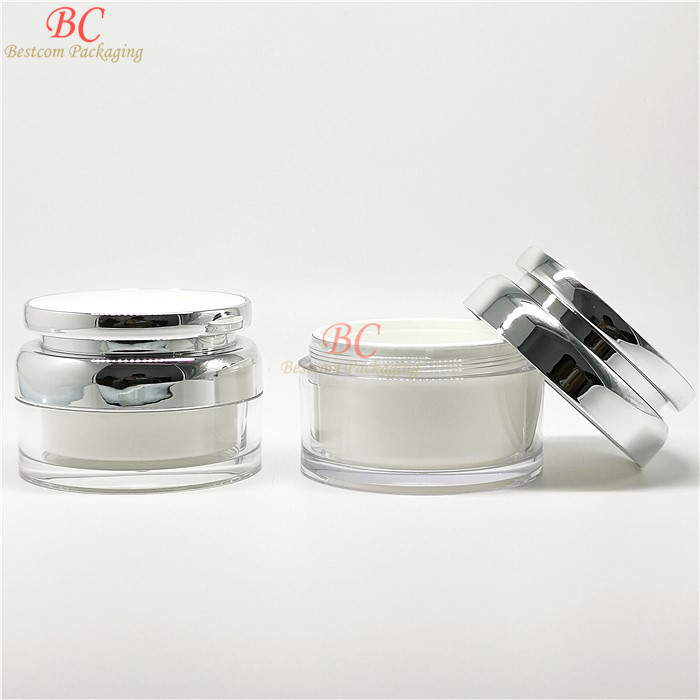 Luxury skincare body cream container packaging round 80g 100g 150g 200g cosmetic jar with lid
