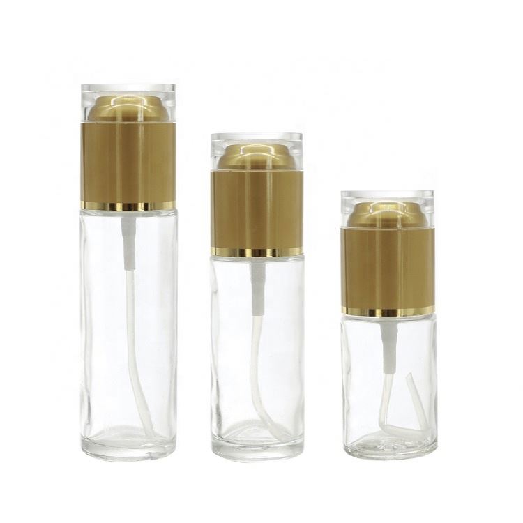 Luxury skincare cosmetic packaging lotion bottles face cream glass bottle with pump