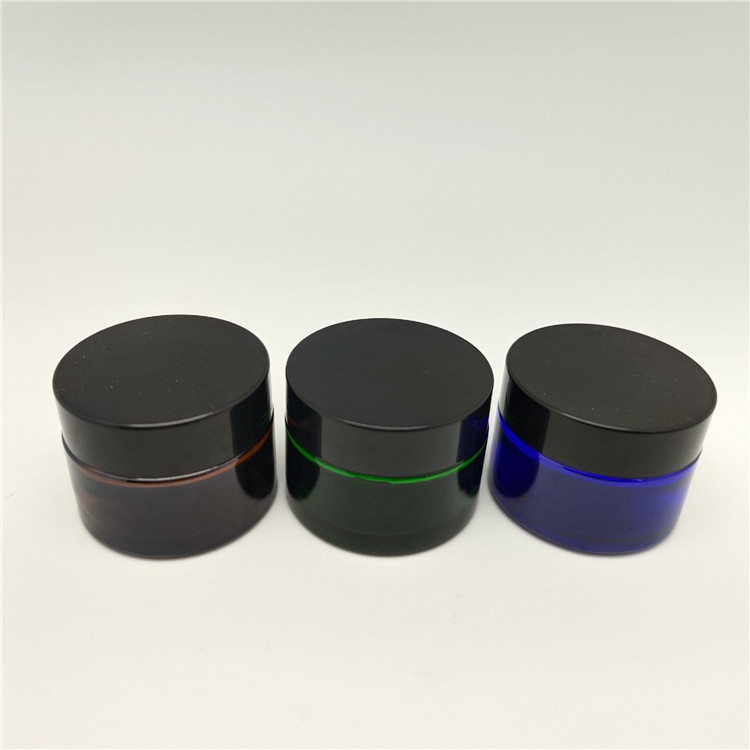 Luxury skincare cream glass container 30g 50g glass cosmetic jar plastic lid glass jar