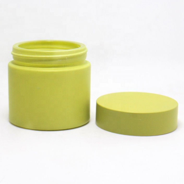Luxury skincare packaging 50g empty matte pink green cleansing cream glass jar with matte lid