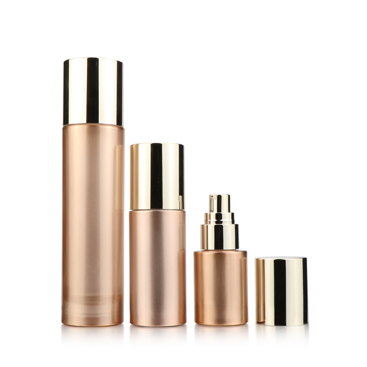 Luxury skincare packaging rose gold cosmetic bottle set skin care packaging container jar