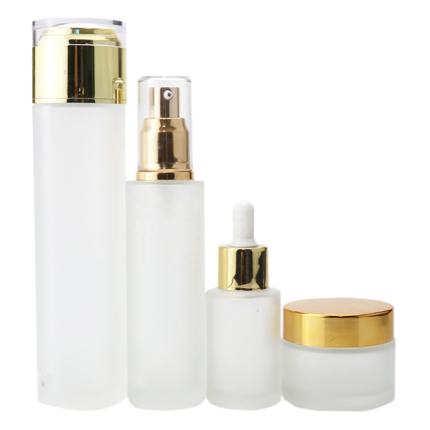 Luxury skincare packaging rose gold cosmetic bottle set skin care packaging container jar