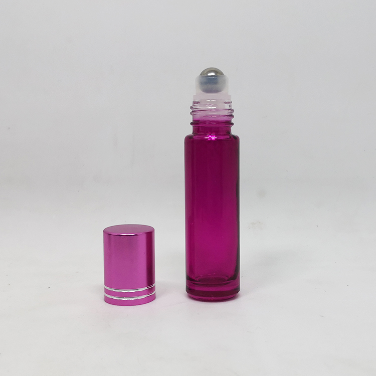 Luxury skincare roller packaging 10ml rose gold roll on essential oil bottles with rose gold cap