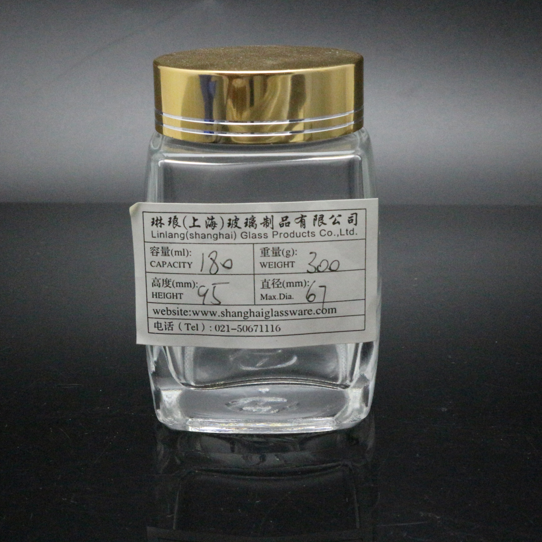 Luxury square honey jar bottle glass jar 180ml 360ml 1000ml