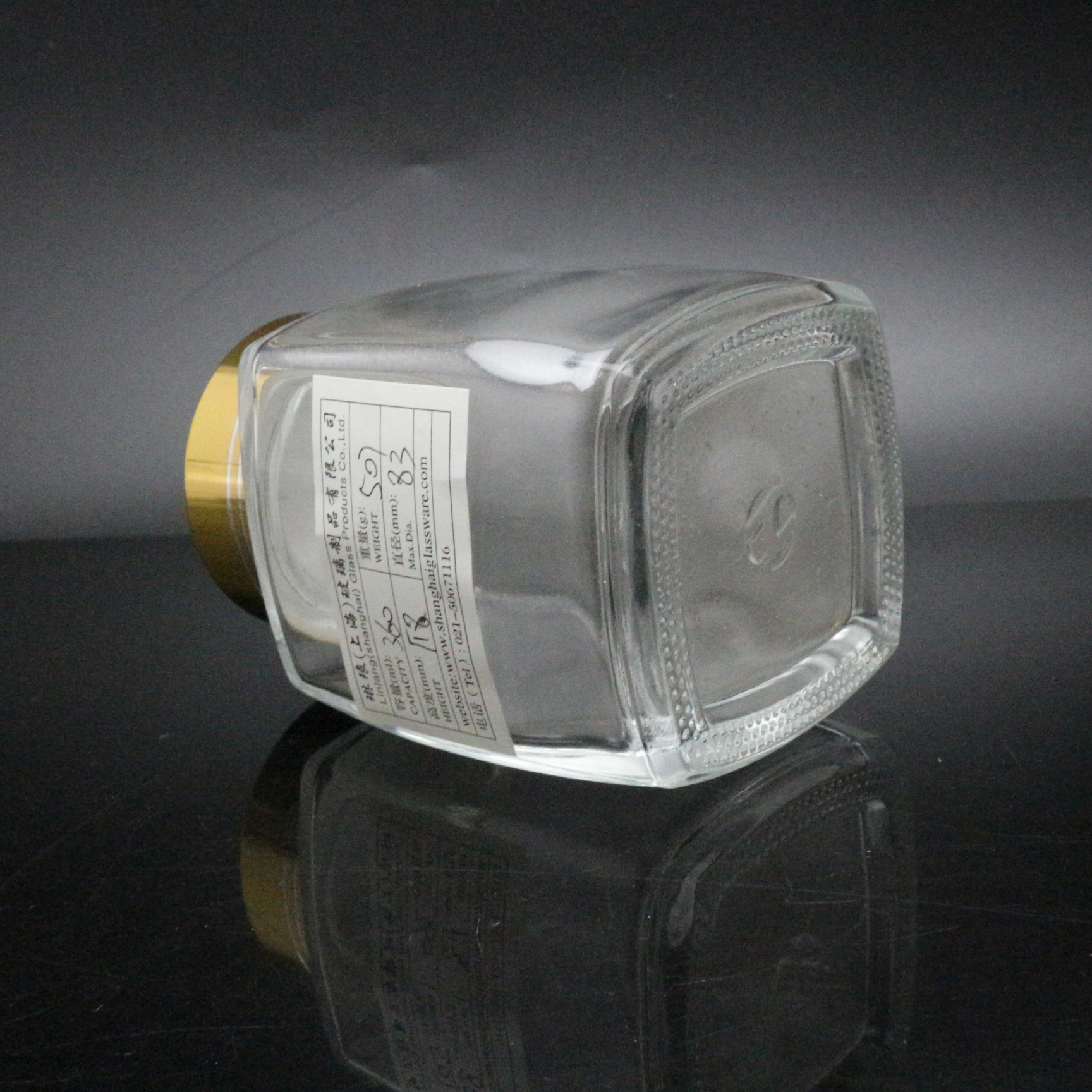 Luxury square honey jar bottle glass jar 180ml 360ml 1000ml