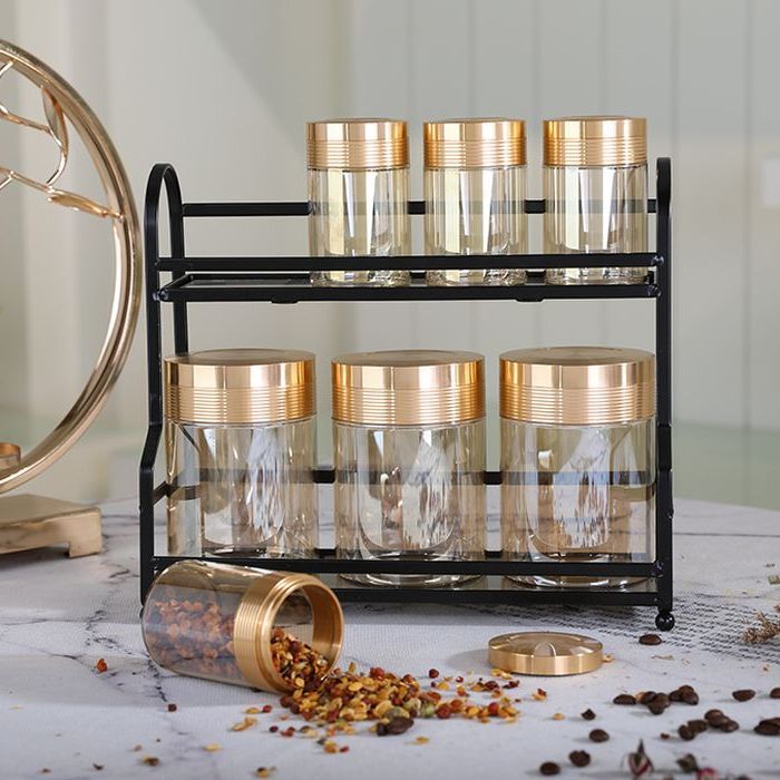 Luxury transparent cylinder glass food container storage bottles jar wholesale glass jars with lids