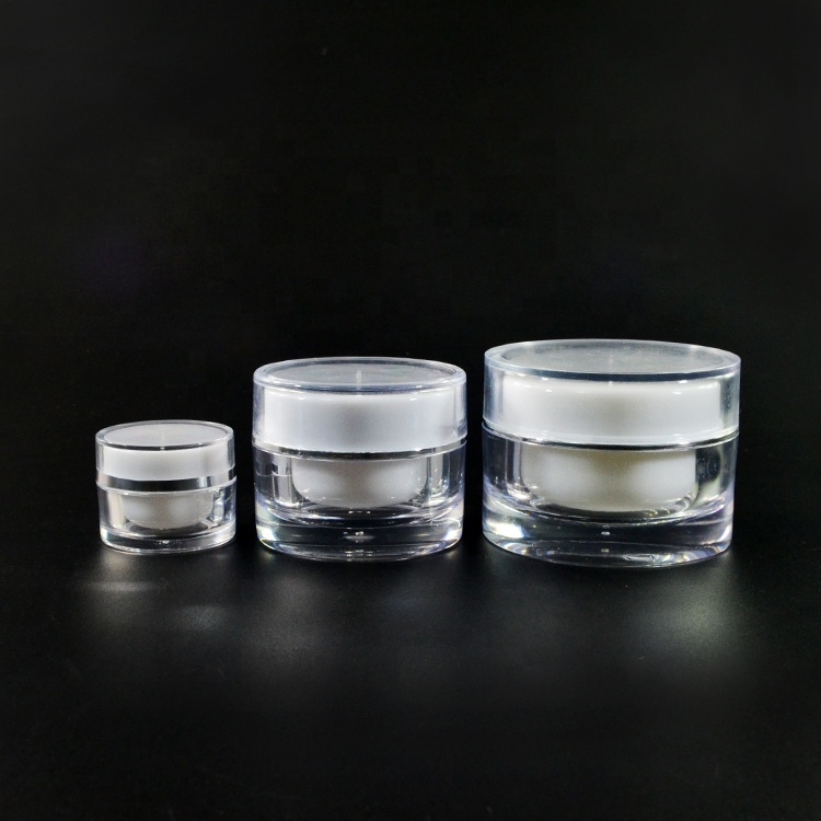Luxury vacuum sealer white round cosmetic acrylic airless pump cream bottle jar