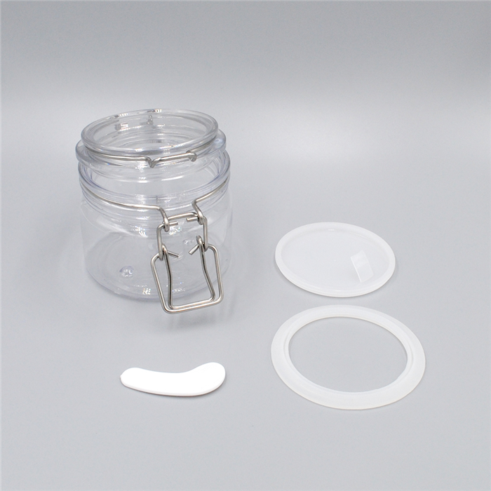 Luxury wedding gift used plastic bottle jar sealing metal lid plastic food storage jar