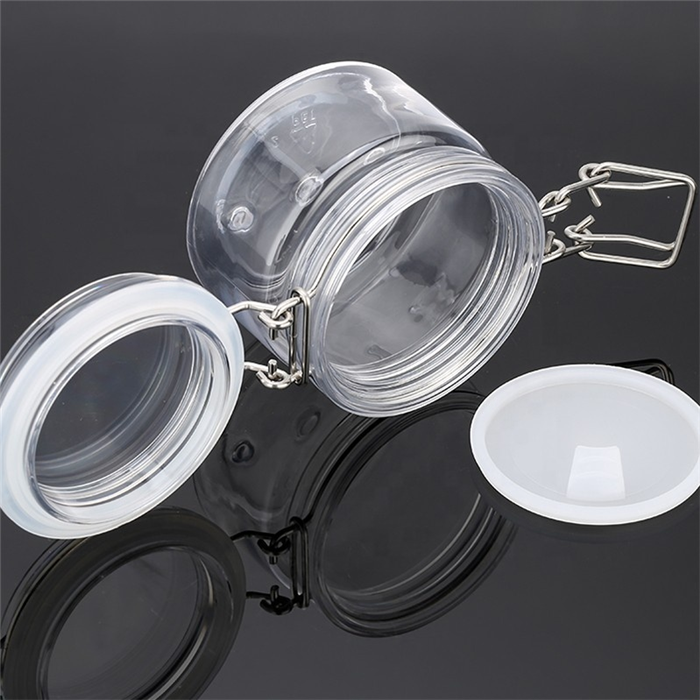 Luxury wedding gift used plastic bottle jar sealing metal lid plastic food storage jar