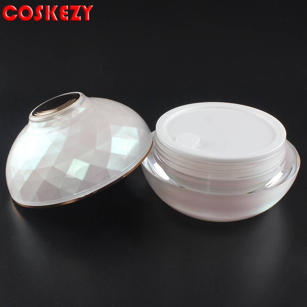 Luxury white 30ml 50ml 120ml Bowl type bottle cosmetic container 30g 50g 120g acrylic skin cream packaging cosmetic jar