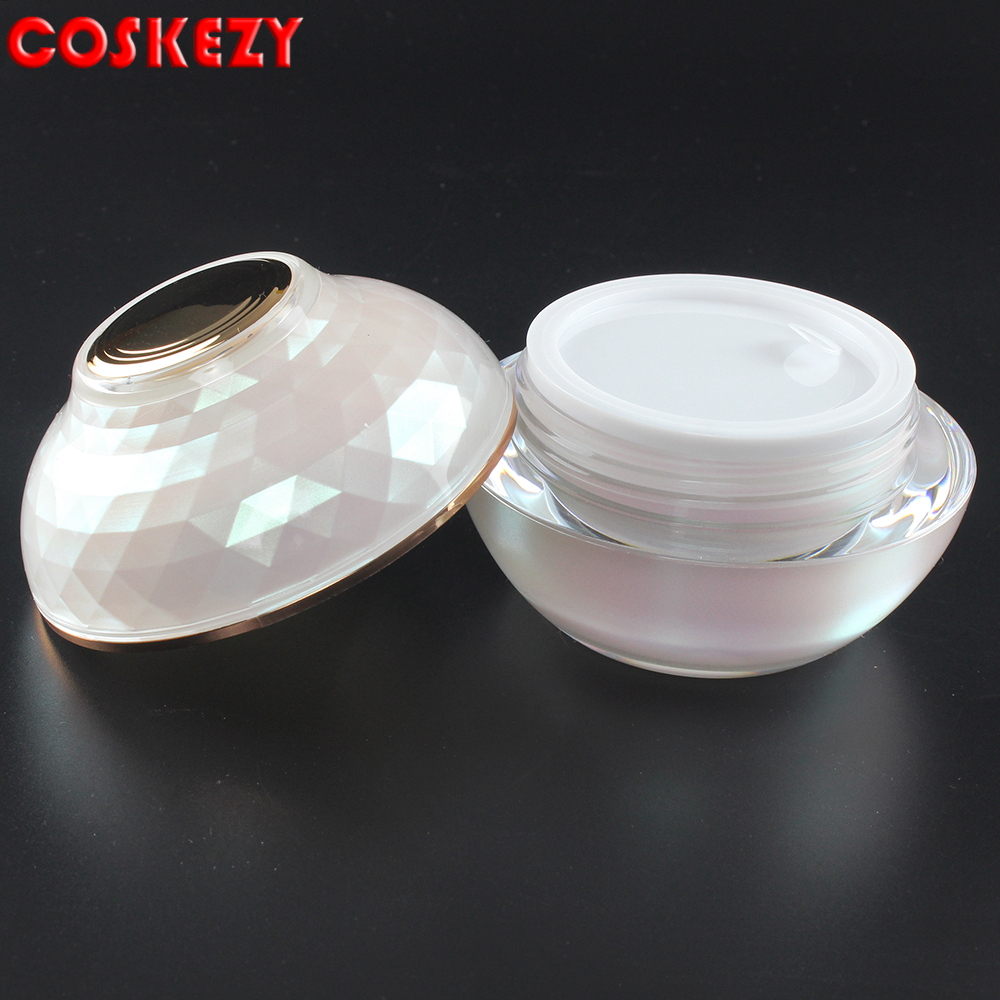 Luxury white 30ml 50ml 120ml Bowl type bottle cosmetic container 30g 50g 120g acrylic skin cream packaging cosmetic jar