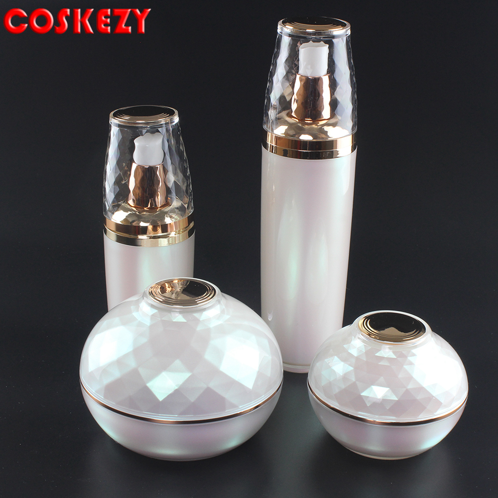 Luxury white 30ml 50ml 120ml Bowl type bottle cosmetic container 30g 50g 120g acrylic skin cream packaging cosmetic jar