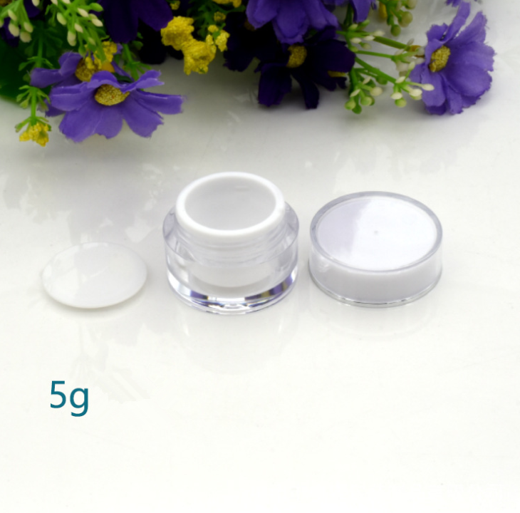 Luxury white plastic cosmetic container set 10gms acrylic jar 30g