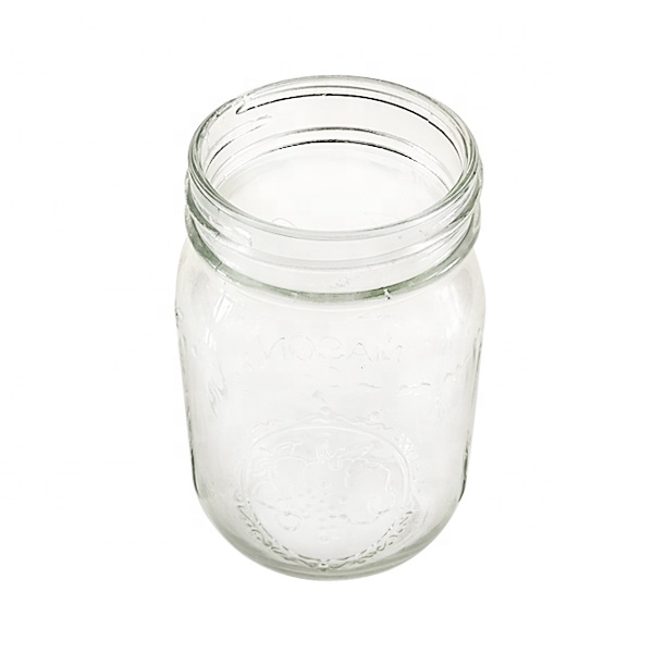 MENBANK custom glass canning 16oz/500ml mason jar with metal lid