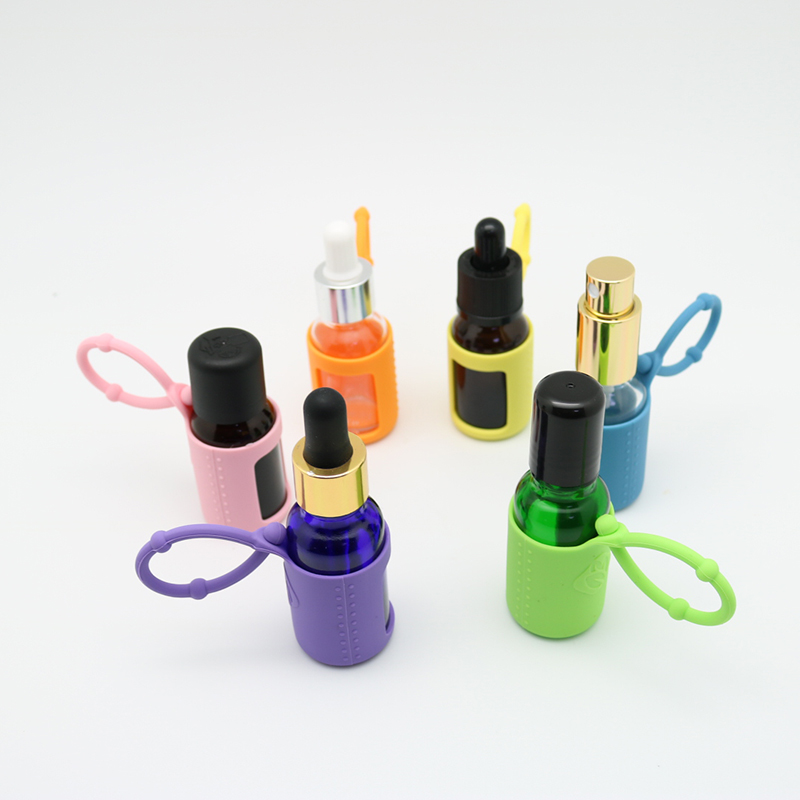 MIGPACK 2019 Wholesaled Cosmetic Silicone Case Essential Oil Bottle for 10ml 15ml Glass Roll on Screen Printing Personal Care